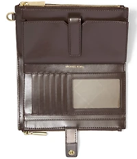 Michael Kors Jet Set Metallic Signature Logo Double Zip Wristlet