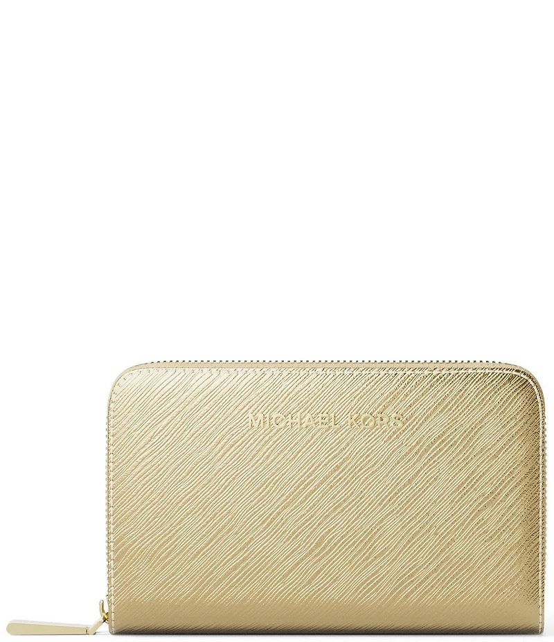 Michael Kors Jet Set Metallic Small Zip Around Card Case