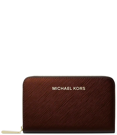 Michael Kors Jet Set Metallic Small Zip Around Card Case