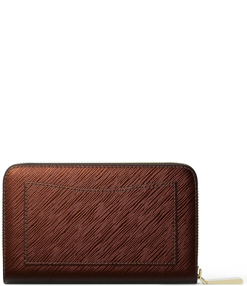 Michael Kors Jet Set Metallic Small Zip Around Card Case