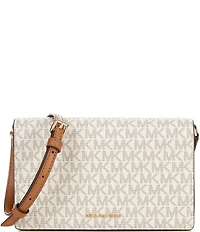 Michael Kors Jet Set MK Signature Medium Flap Crossbody Bag