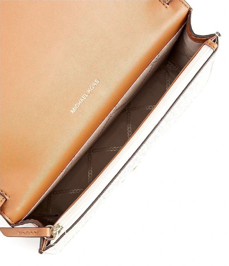 Michael Kors Jet Set MK Signature Medium Flap Crossbody Bag