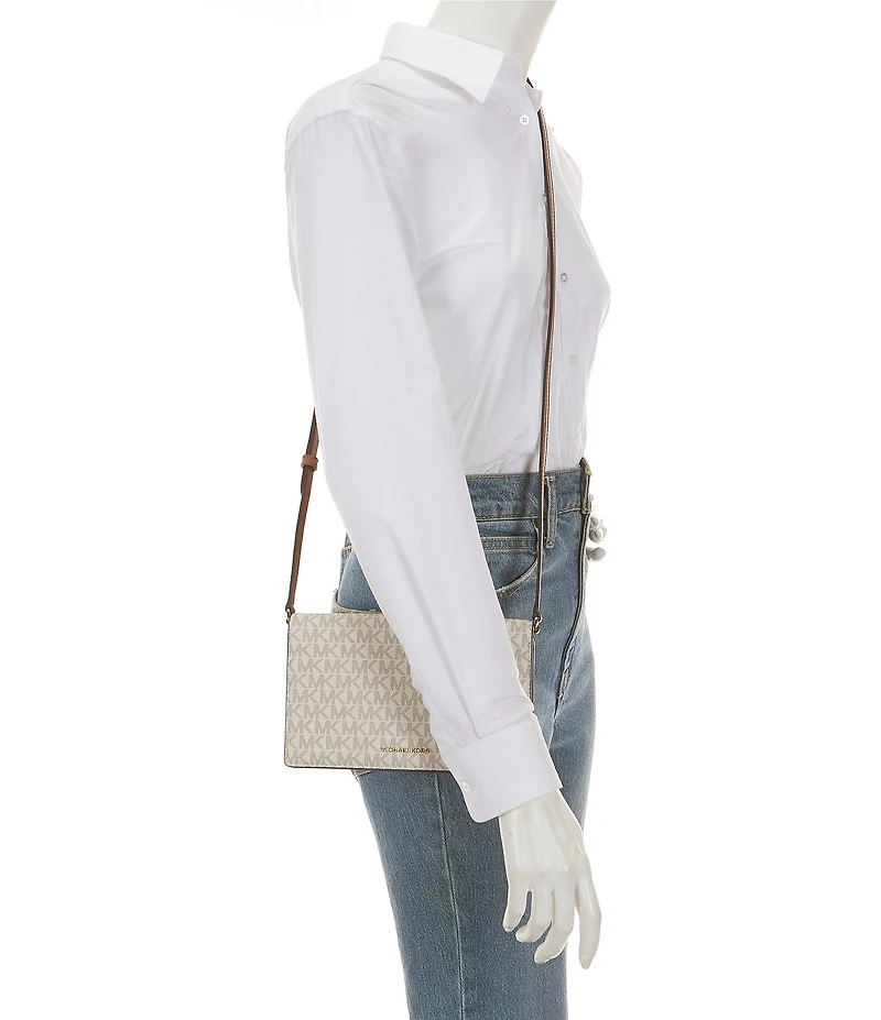 Michael Kors Jet Set MK Signature Medium Flap Crossbody Bag