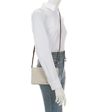Michael Kors Jet Set MK Signature Medium Flap Crossbody Bag