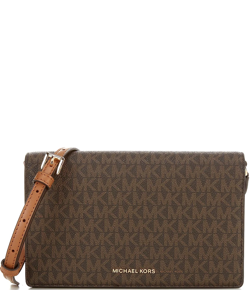 Michael Kors Jet Set MK Signature Medium Flap Crossbody Bag