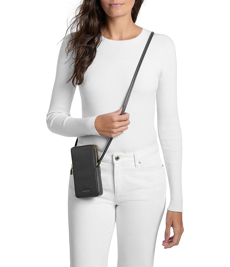 Michael Kors Jet Set North South Double Zip Phone Crossbody Bag