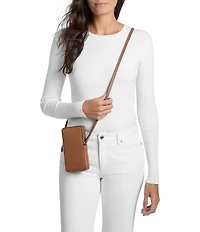 Michael Kors Jet Set North South Double Zip Phone Crossbody Bag