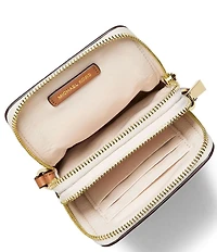 Michael Kors Jet Set North South Signature Lux Double Zip Phone Crossbody Bag