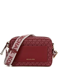 Michael Kors Jet Set Nylon Signature Logo Large E/W Contrast Trim Crossbody Bag
