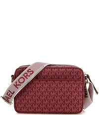 Michael Kors Jet Set Nylon Signature Logo Large E/W Contrast Trim Crossbody Bag