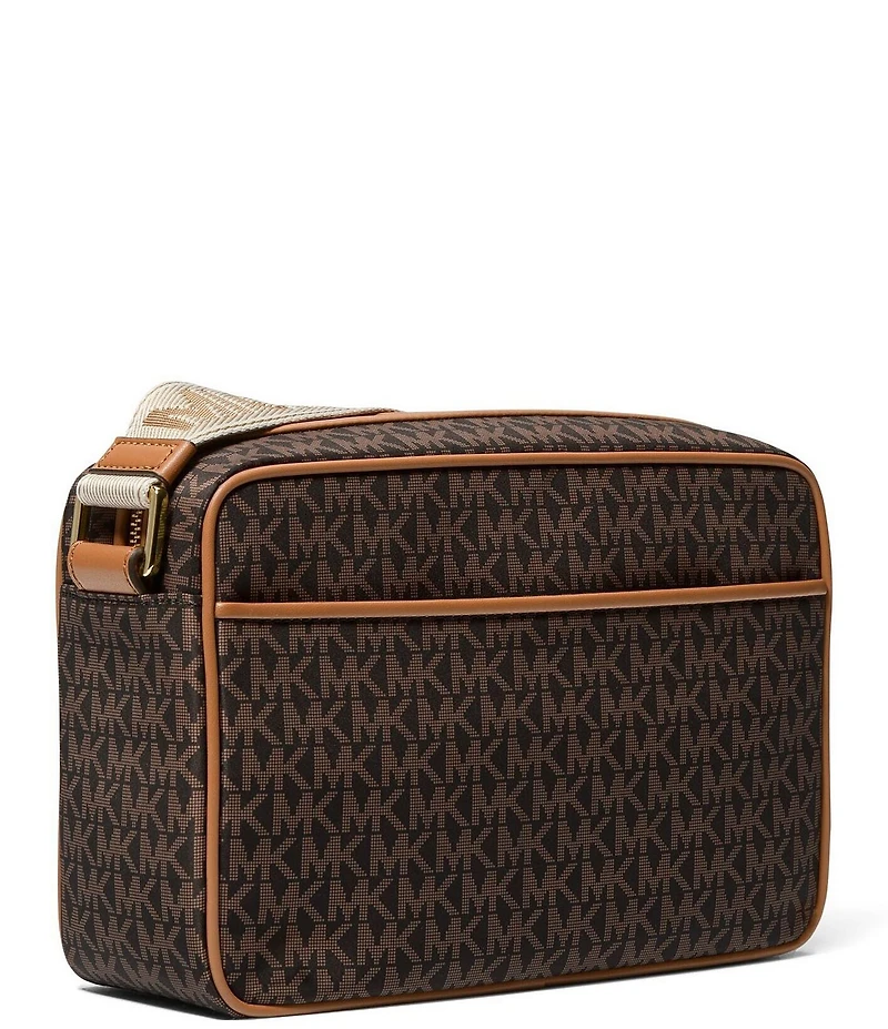Michael Kors Jet Set Nylon Signature Logo Large E/W Contrast Trim Crossbody Bag