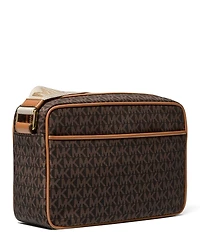 Michael Kors Jet Set Nylon Signature Logo Large E/W Contrast Trim Crossbody Bag