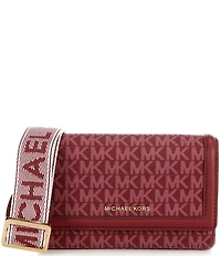 Michael Kors Nylon Jet Set Small Logo Print Smartphone Contrast Trim Crossbody Bag