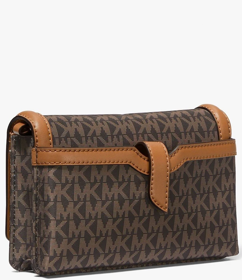 Michael Kors Nylon Jet Set Small Logo Print Smartphone Contrast Trim Crossbody Bag