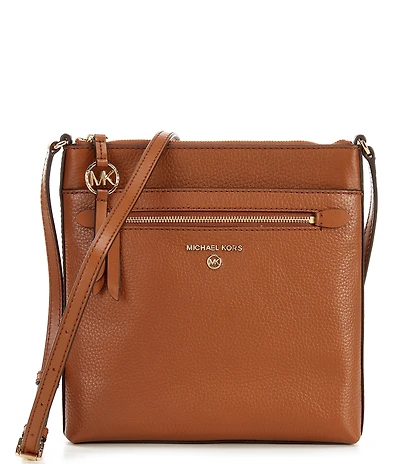 Michael Kors Jet Set Small Pebbled Leather Flat Crossbody Bag
