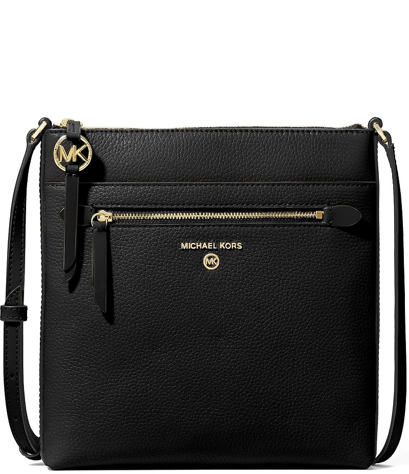 Michael Kors Jet Set Small Pebbled Leather Flat Crossbody Bag