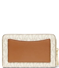 Michael Kors Jet Set Small Signature Logo Semi Lux Zip Around Card Case