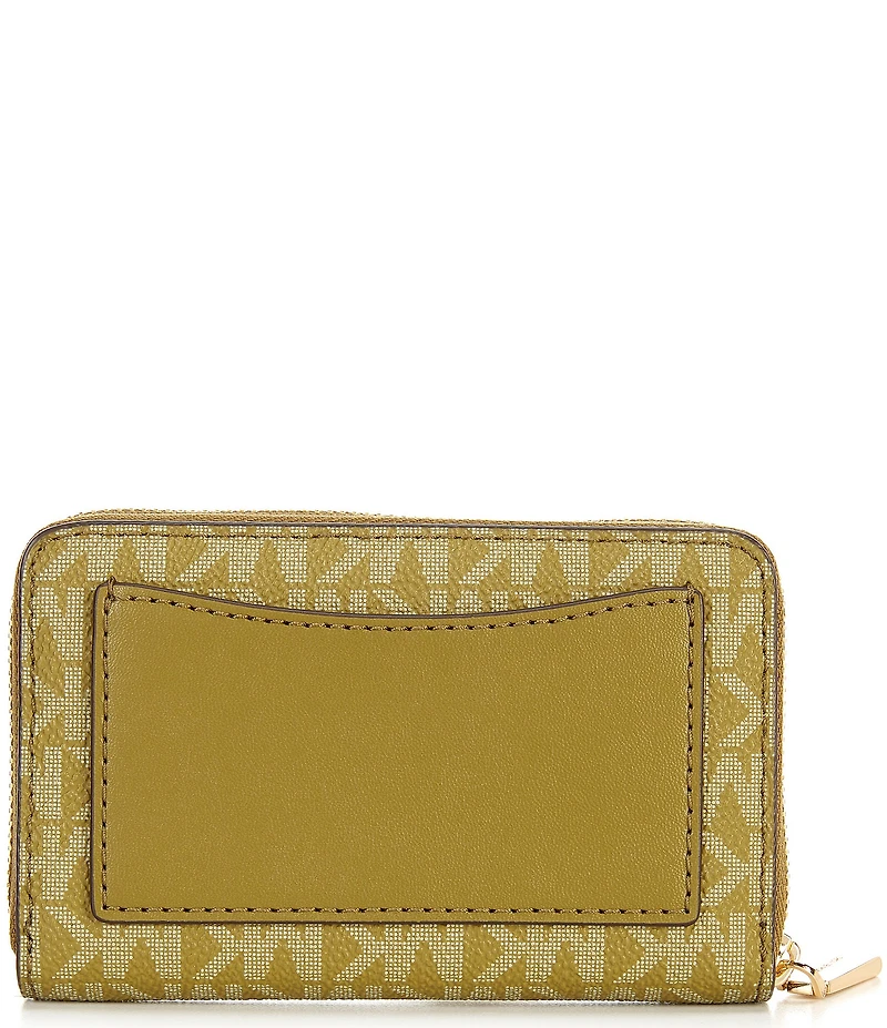 Michael Kors Jet Set Small Signature Logo Semi Lux Zip Around Card Case