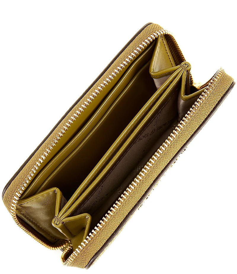 Michael Kors Jet Set Small Signature Logo Semi Lux Zip Around Card Case