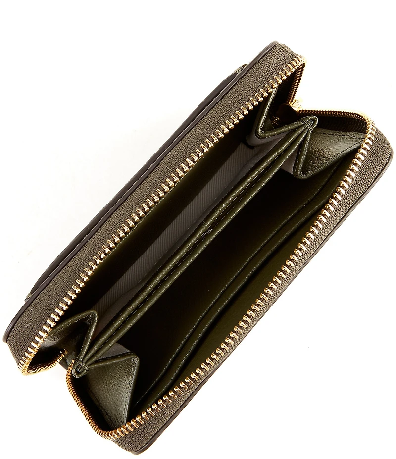 Michael Kors Jet Set Small Zip Around Gold-Tone Hardware Card Case