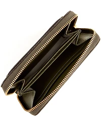 Michael Kors Jet Set Small Zip Around Gold-Tone Hardware Card Case