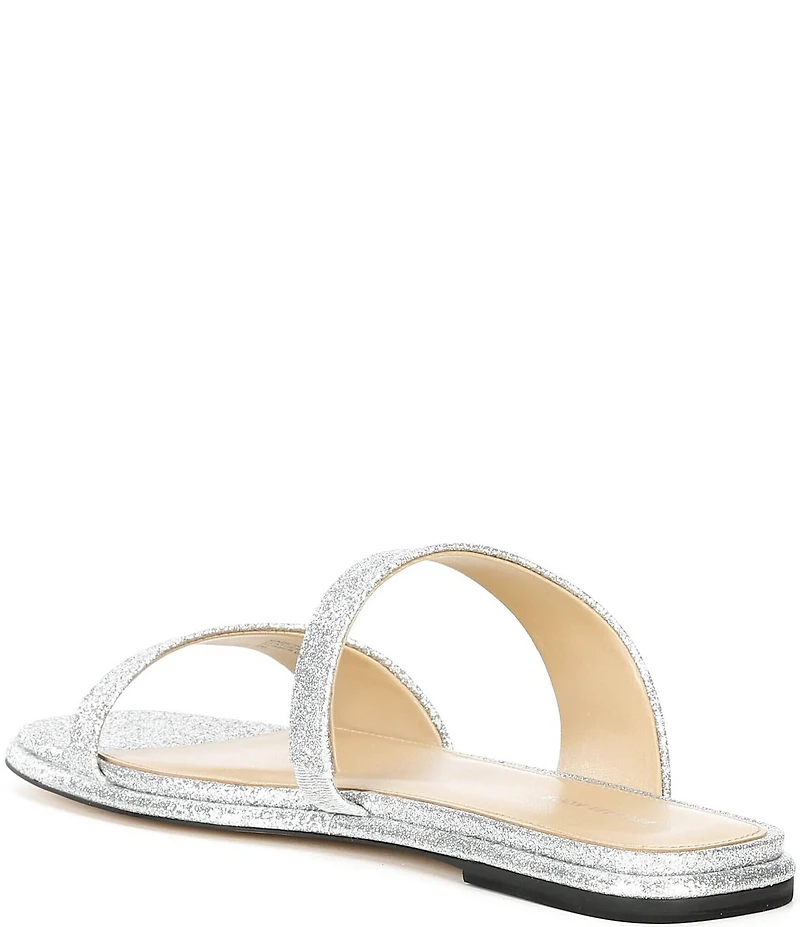 Michael Kors Jiada Glitter Leather Slide Sandals