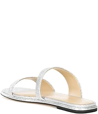 Michael Kors Jiada Glitter Leather Slide Sandals