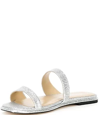 Michael Kors Jiada Glitter Leather Slide Sandals
