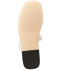 Michael Kors Jiada Glitter Leather Slide Sandals