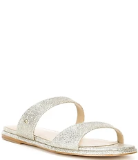Michael Kors Jiada Glitter Leather Slide Sandals