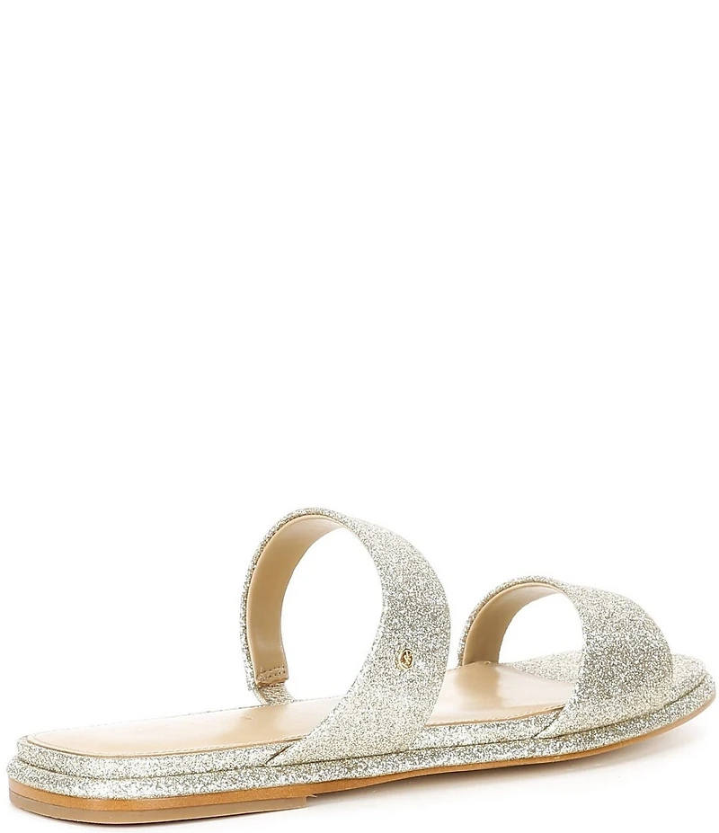 Michael Kors Jiada Glitter Leather Slide Sandals