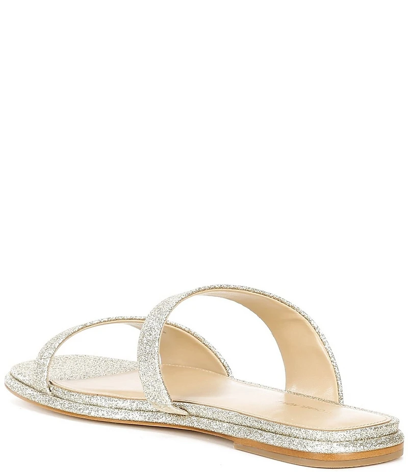 Michael Kors Jiada Glitter Leather Slide Sandals