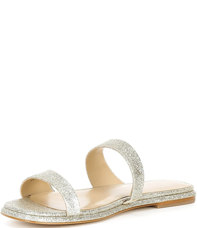 Michael Kors Jiada Glitter Leather Slide Sandals