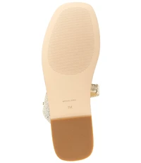 Michael Kors Jiada Glitter Leather Slide Sandals