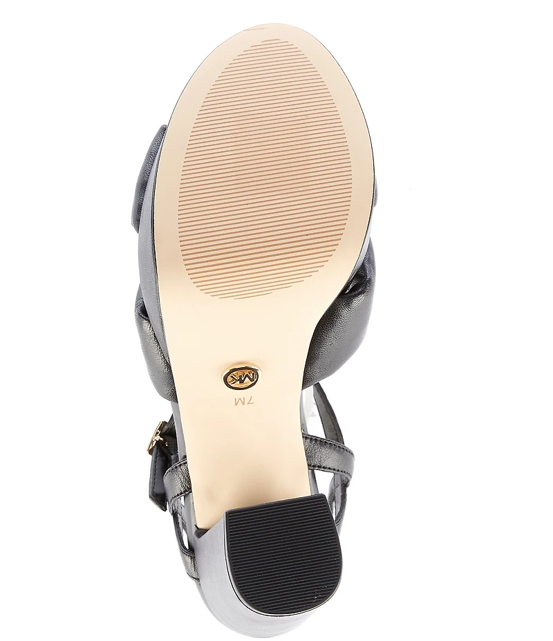 Michael Kors Josie Leather Knot Detail Ankle Strap Platform Dress Sandals