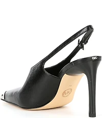 Michael Kors Kasia Crushed Leather Cap Toe Slingback Pumps