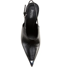 Michael Kors Kasia Crushed Leather Cap Toe Slingback Pumps
