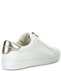 Michael Kors Keaton Leather MK Logo Detail Zipper Sneakers