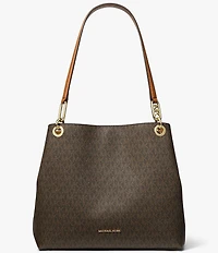Michael Kors Kensington Signature Logo Large Shoulder Bag
