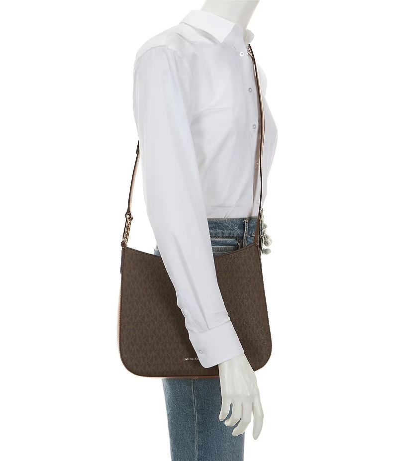 Michael Kors Kensington MK Signature Contrast Trim Large Crossbody Bag