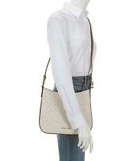 Michael Kors Kensington MK Signature Contrast Trim Large Crossbody Bag