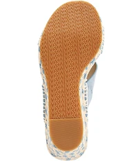 Michael Kors Kenzie Suede Banded Patterned Espadrille Wedge Sandals