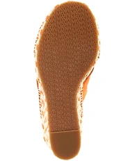 Michael Kors Kenzie Suede Banded Patterned Espadrille Wedge Sandals