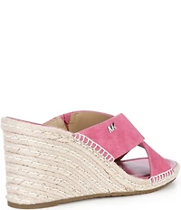 Michael Kors Kenzie Suede Espadrille Slide Wedge Sandals