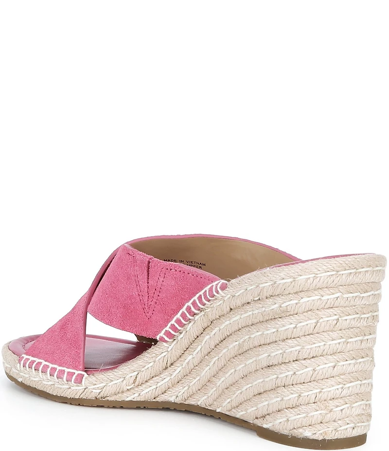 Michael Kors Kenzie Suede Espadrille Slide Wedge Sandals