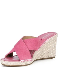 Michael Kors Kenzie Suede Espadrille Slide Wedge Sandals
