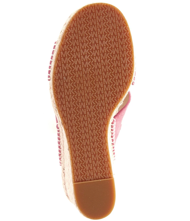 Michael Kors Kenzie Suede Espadrille Slide Wedge Sandals