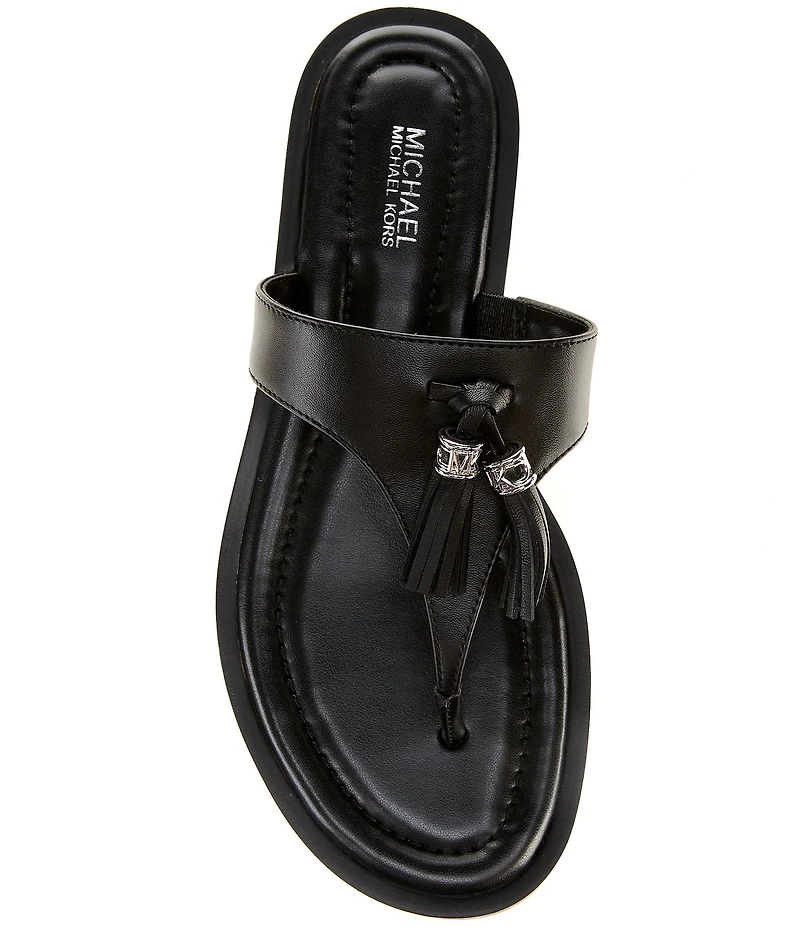 Michael Kors Kiernan Leather Tassel Thong Sandals