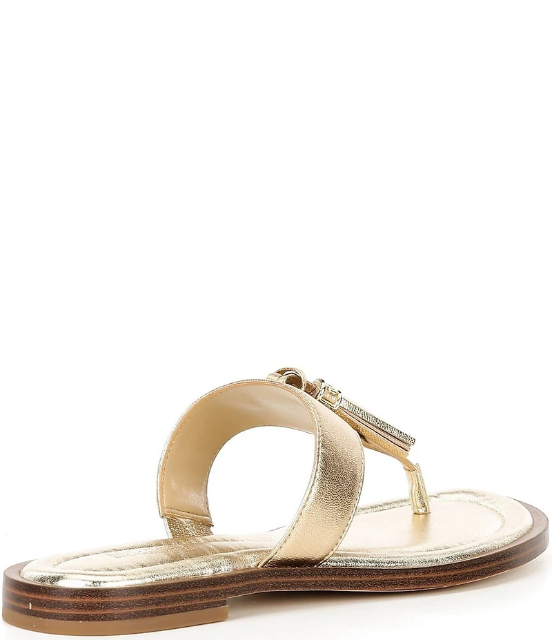 Michael Kors Kiernan Leather Tassel Thong Sandals