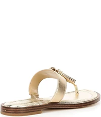 Michael Kors Kiernan Leather Tassel Thong Sandals